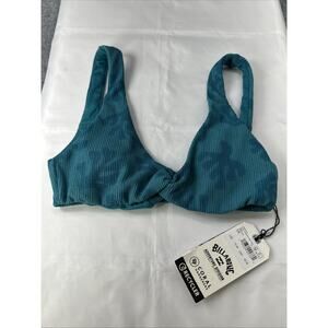Billabong Women's Coral Gardeners Twist Tank Bikini Top Size Small NWT Blue Swim